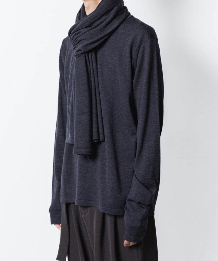 ATTACHMENT アタッチメント × JOHN SMEDLEYの× JOHN SMEDLEY MERINO EXTRAFINE WIDE STOLE - D.NAVYの公式通販サイトsession福岡セレクトショップ