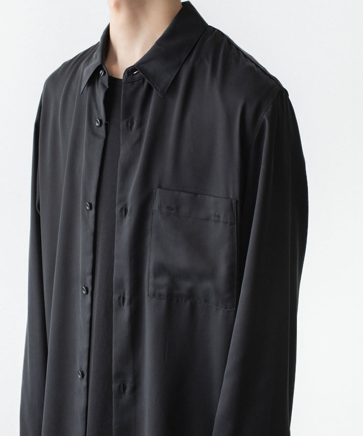 ATTACHMENT アタッチメントのCU/PE FIBRIL SATIN L/S SHIRT - BLACKの公式通販サイトsession福岡セレクトショップ
