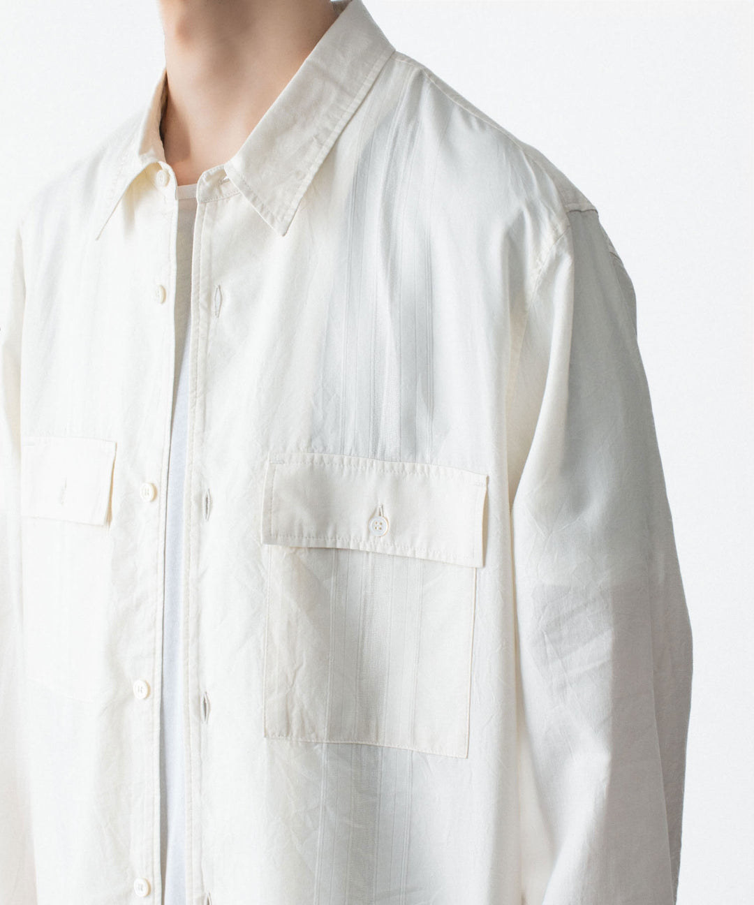 ATTACHMENT アタッチメントのCO/TEN JACQUARD LAWN PATCH POCKET L/S SHIRT - S.OFF WHITEの公式通販サイトsession福岡セレクトショップ