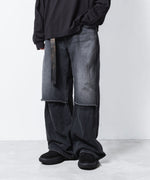 画像をギャラリービューアに読み込む, VEIN ヴェインの11OZ DENIM CUT OFF BAGGY TROUSERS - BLACKの公式通販サイトsession福岡セレクトショップ
