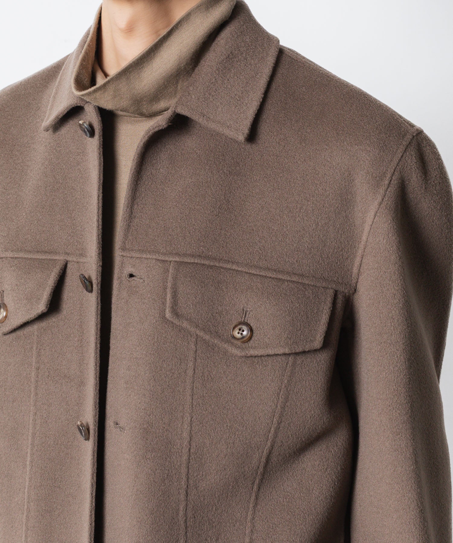 ATTACHMENT アタッチメントのWO/CA DOUBLE FACE BEAVER TRACKER JACKET - KHAKI GRAYの公式通販サイトsession福岡セレクトショップ