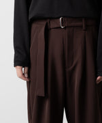 画像をギャラリービューアに読み込む, ATTACHMENT アタッチメントのPE STRETCH DOUBLE CLOTH BELTED TAPERED FIT TROUSERS - BROWN 公式通販サイトsession福岡セレクトショップ
