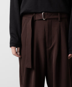 ATTACHMENT アタッチメントのPE STRETCH DOUBLE CLOTH BELTED TAPERED FIT TROUSERS - BROWN 公式通販サイトsession福岡セレクトショップ