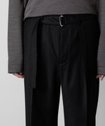 画像をギャラリービューアに読み込む, ATTACHMENT アタッチメントのWASHABLE WO/PE STRETCH SAXONY BELTED WIDE TROUSERS - BLACK 公式通販サイトsession福岡セレクトショップ
