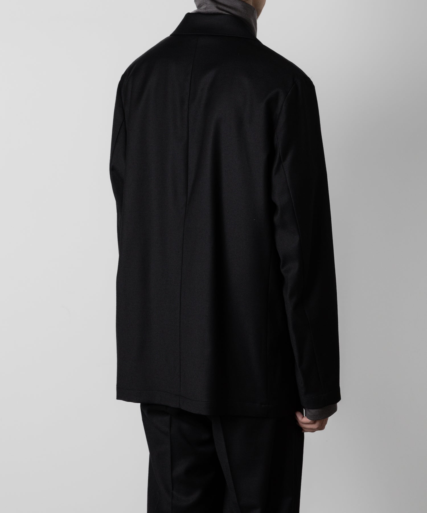 ATTACHMENT アタッチメントのWASHABLE WO/PE STRETCH SAXONY OVERSIZED LIGHT JACKET - BLACK 公式通販サイトsession福岡セレクトショップ