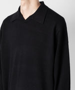 画像をギャラリービューアに読み込む, ATTACHMENT アタッチメントのBRITISH WO KNIT POLO  PULLOVER L/S - BLACK 公式通販サイトsession福岡セレクトショップ
