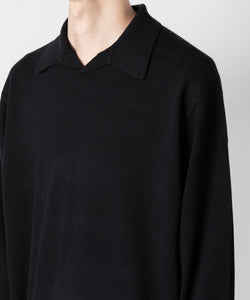 ATTACHMENT アタッチメントのBRITISH WO KNIT POLO  PULLOVER L/S - BLACK 公式通販サイトsession福岡セレクトショップ