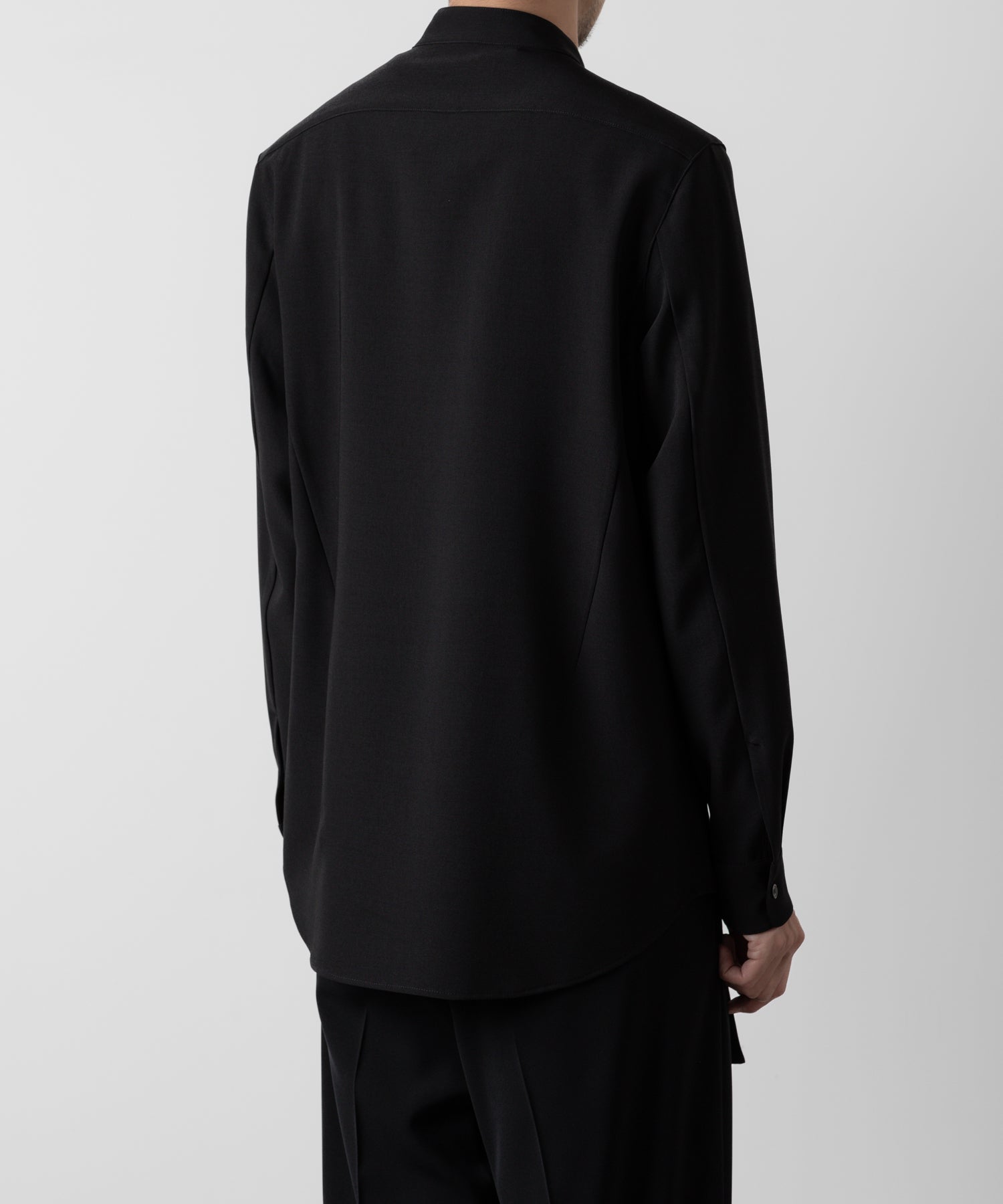 ATTACHMENT アタッチメントのPE STRETCH VIYELLA BAND COLLAR DRESS SHIRT - BLACK 公式通販サイトsession福岡セレクトショップ