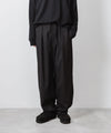 【 ATTACHMENT 】T/W/SI STRETCH GABARDINE 1TUCK EASY TROUSERS - S.BLACK