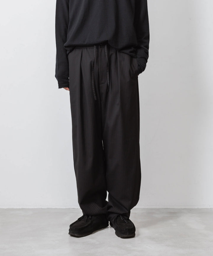 ATTACHMENT アタッチメントのT/W/SI STRETCH GABARDINE 1TUCK EASY TROUSERS - S.BLACKの公式通販サイトsession福岡セレクトショップ