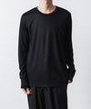 【 ATTACHMENT 】1/60 WOOL SMOOTH SLIM FIT L/S TEE - BLACK