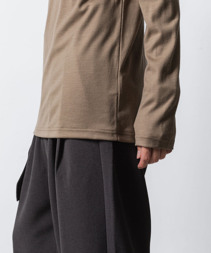 ATTACHMENT アタッチメントの1/60 WOOL SMOOTH SLIM FIT L/S TEE - CAMELの公式通販サイトsession福岡セレクトショップ