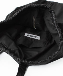 ATTACHMENT /アタッチメント】SYNTHETIC LEATHER BUCKET BAG - BLACK