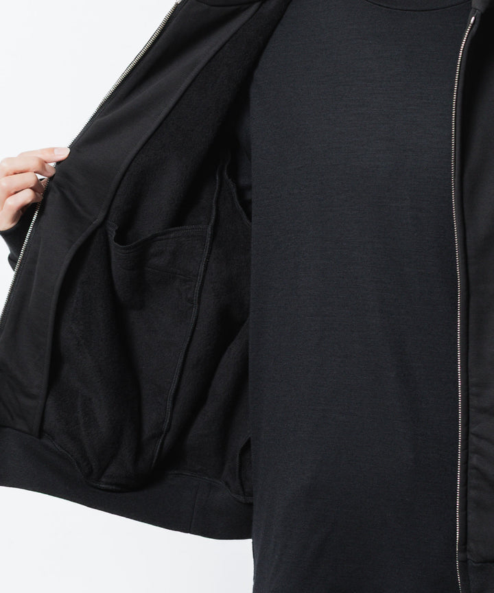 ATTACHMENT アタッチメントのCO STRECH TERRY ZIP UP HOODIE - BLACKの公式通販サイトsession福岡セレクトショップ