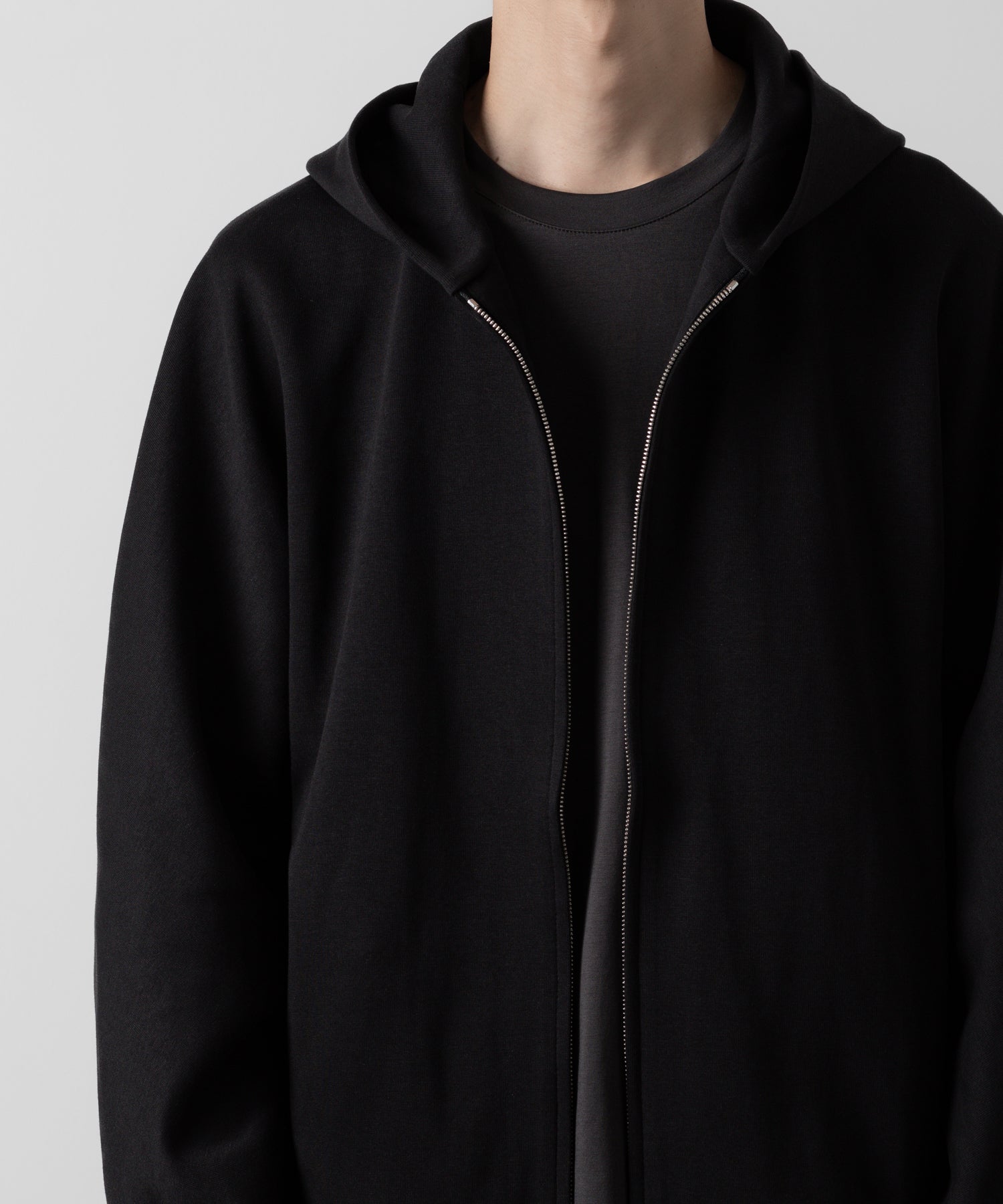 ATTACHMENT アタッチメントのCO/PE DOUBLE KNIT ZIP UP HOODIE - BLACK 公式通販サイトsession福岡セレクトショップ