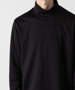 画像をギャラリービューアに読み込む, ATTACHMENT アタッチメントのCOTTON DOUBLE FACE SLIM FIT HIGHNECK L/S TEE - BLACK 公式通販サイトsession福岡セレクトショップ
