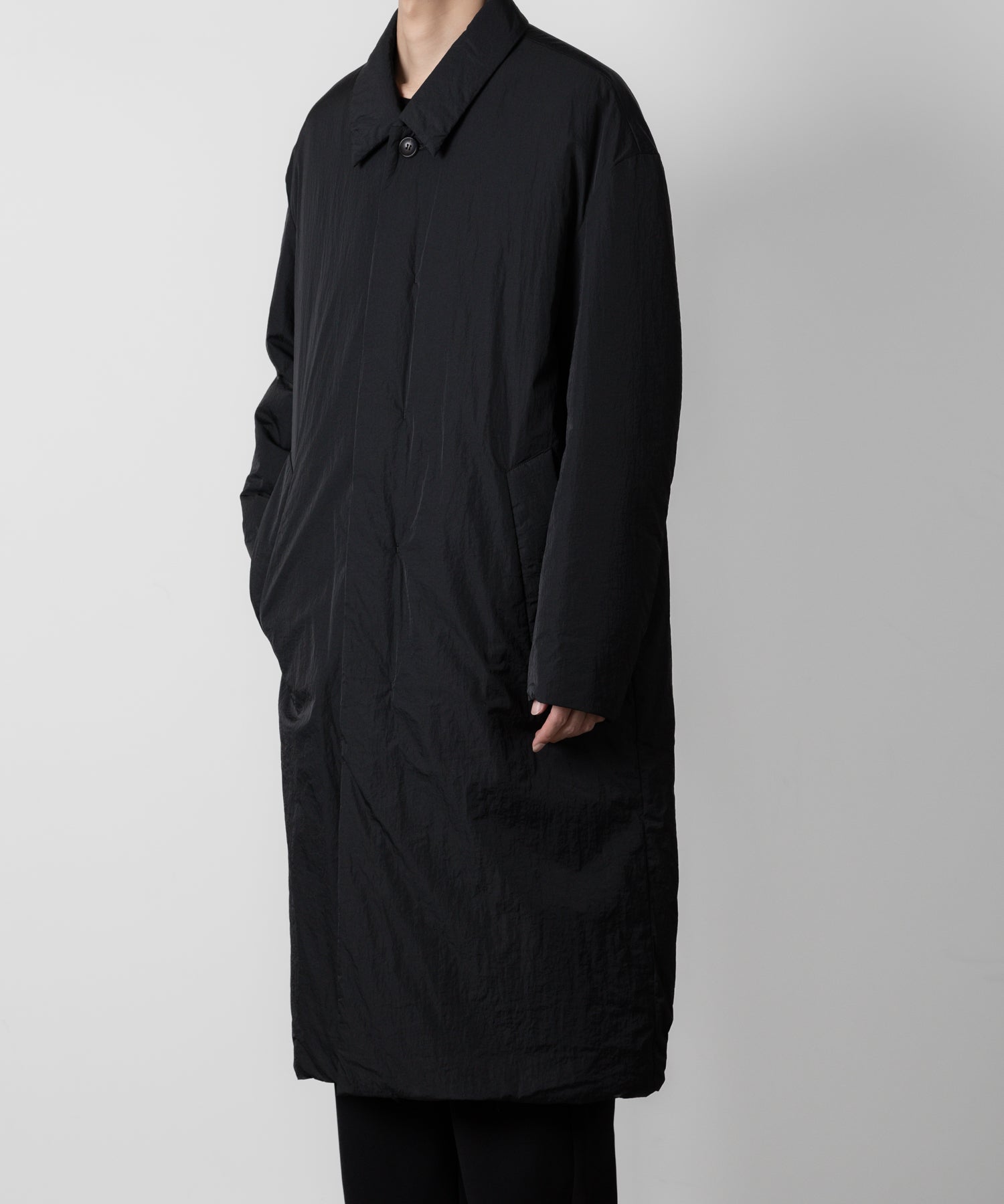 ATTACHMENT アタッチメントのNY TAFFETA PADDING BALLCOLLAR COAT - BLACK 公式通販サイトsession福岡セレクトショップ