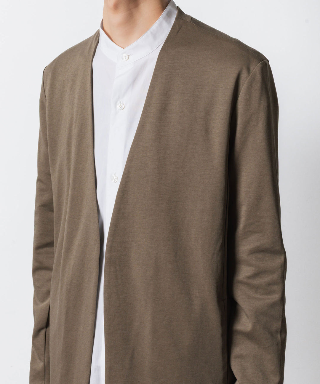 ATTACHMENT アタッチメントのCOTTON DOUBLE FACE COLLARLESS CARDIGAN - CAMELの公式通販サイトsession福岡セレクトショップ