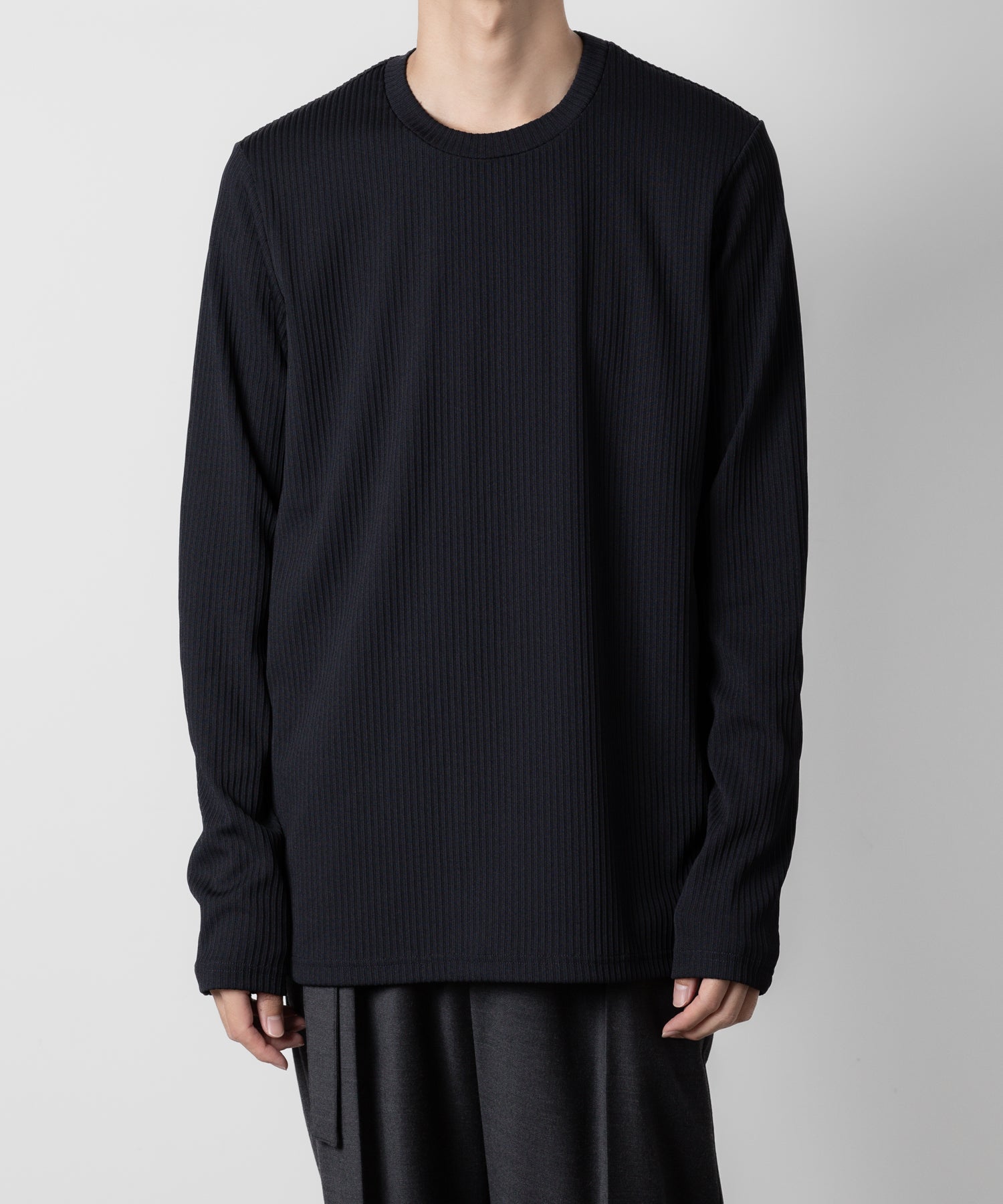 ATTACHMENT アタッチメントのPE STRETCH RIB SLIM FIT L/S TEE - NAVY 公式通販サイトsession福岡セレクトショップ