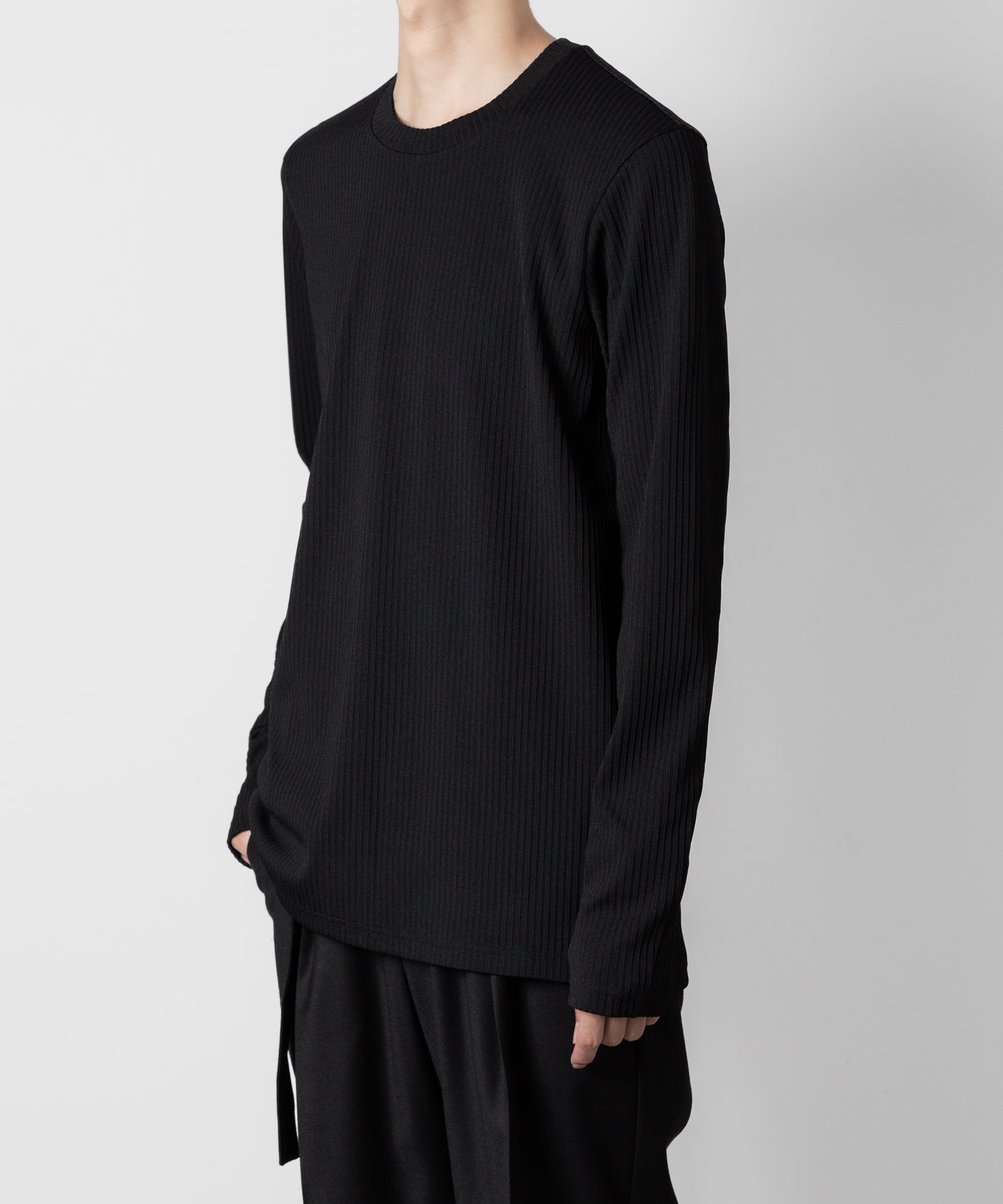 ATTACHMENT アタッチメントのPE STRETCH RIB SLIM FIT L/S TEE - BLACK 公式通販サイトsession福岡セレクトショップ