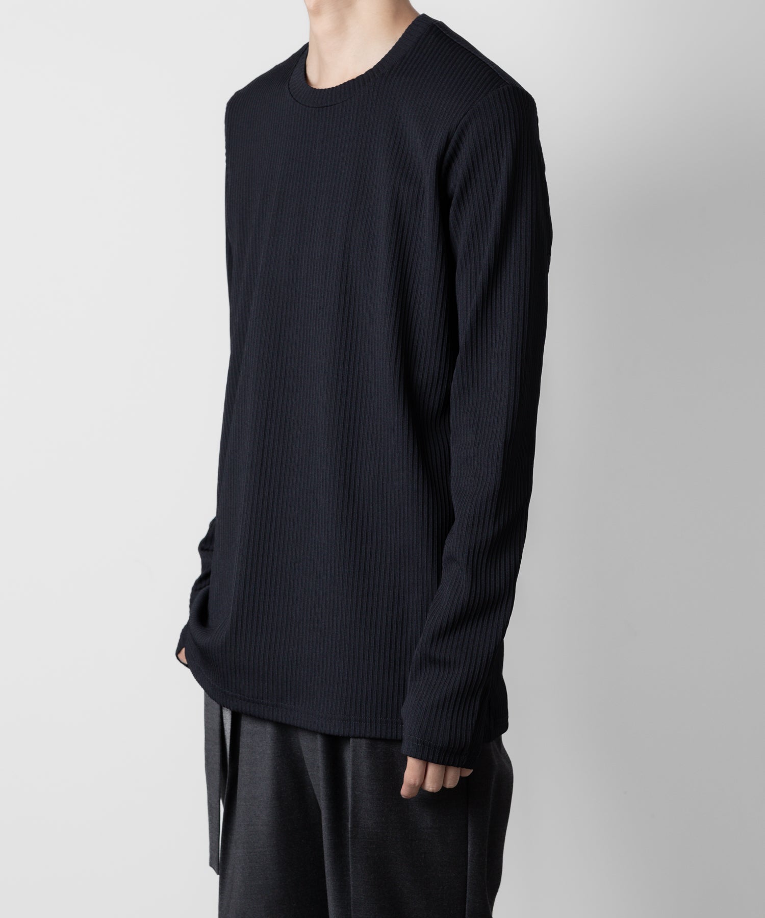 ATTACHMENT アタッチメントのPE STRETCH RIB SLIM FIT L/S TEE - NAVY 公式通販サイトsession福岡セレクトショップ