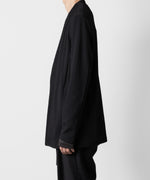 画像をギャラリービューアに読み込む, ATTACHMENT アタッチメントのPE STRETCH RIB COLLARLESS CARDIGAN - BLACK 公式通販サイトsession福岡セレクトショップ
