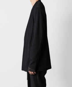 ATTACHMENT アタッチメントのPE STRETCH RIB COLLARLESS CARDIGAN - BLACK 公式通販サイトsession福岡セレクトショップ