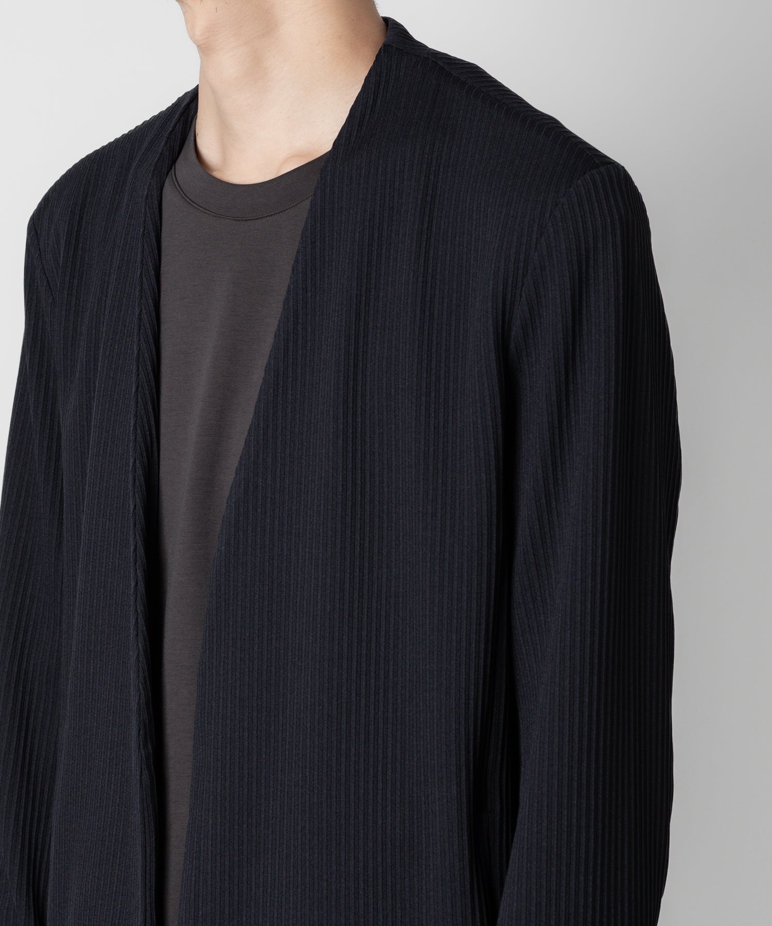 ATTACHMENT アタッチメントのPE STRETCH RIB COLLARLESS CARDIGAN - D.NAVY 公式通販サイトsession福岡セレクトショップ