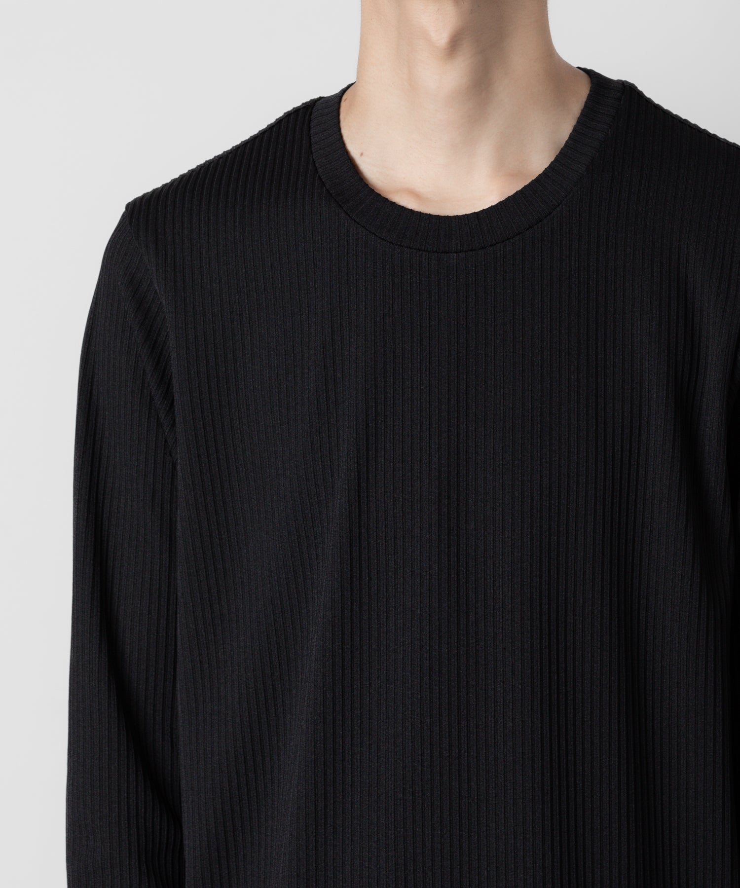 ATTACHMENT アタッチメントのPE STRETCH RIB SLIM FIT L/S TEE - BLACK 公式通販サイトsession福岡セレクトショップ