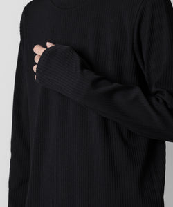 ATTACHMENT アタッチメントのPE STRETCH RIB SLIM FIT L/S TEE - BLACK 公式通販サイトsession福岡セレクトショップ