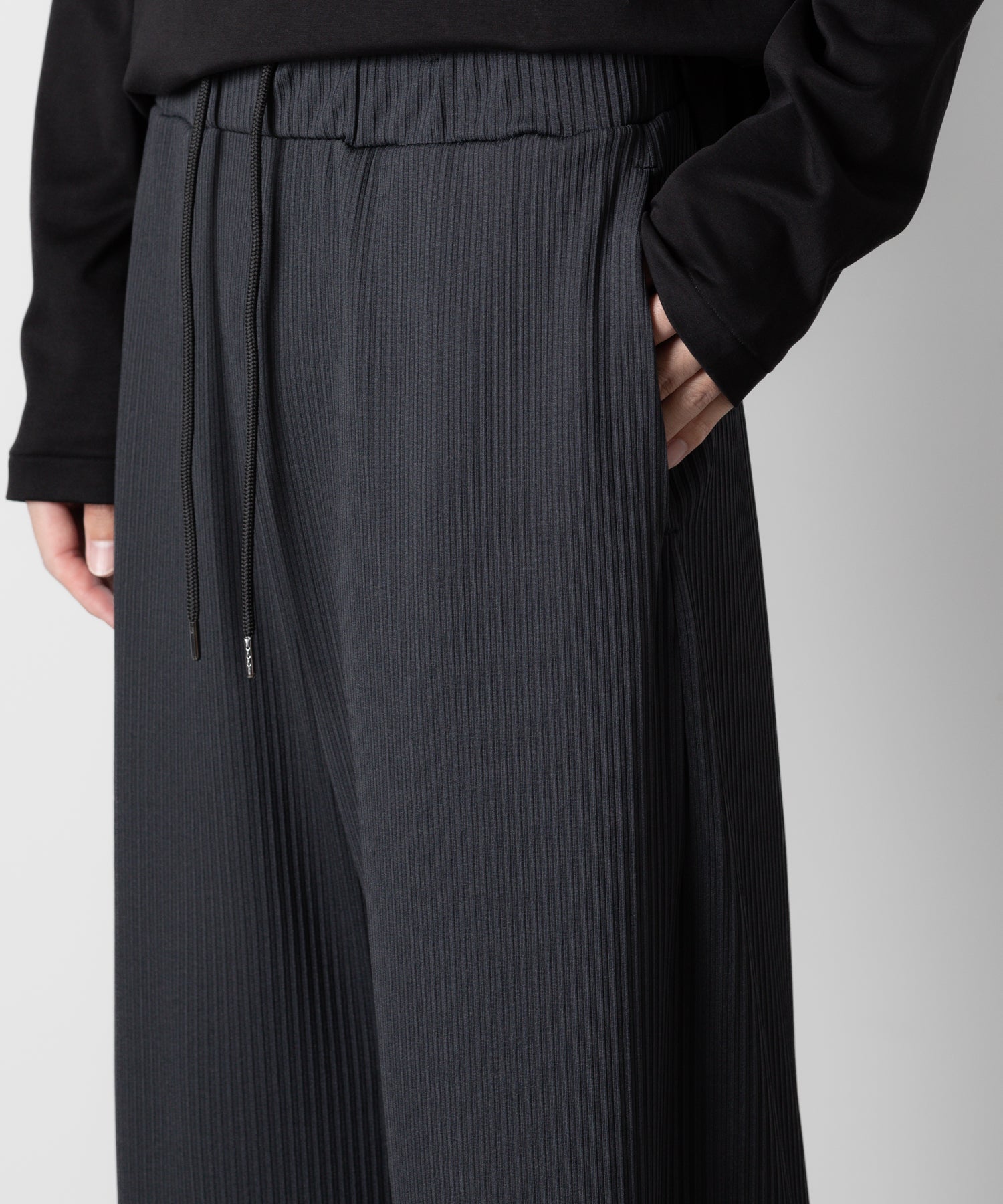 ATTACHMENT アタッチメントのPE STRETCH RIB WIDE LOUNGE TROUSERS - D.GRAY 公式通販サイトsession福岡セレクトショップ