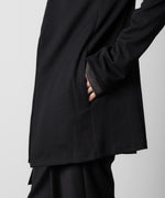 画像をギャラリービューアに読み込む, ATTACHMENT アタッチメントのPE STRETCH RIB COLLARLESS CARDIGAN - BLACK 公式通販サイトsession福岡セレクトショップ
