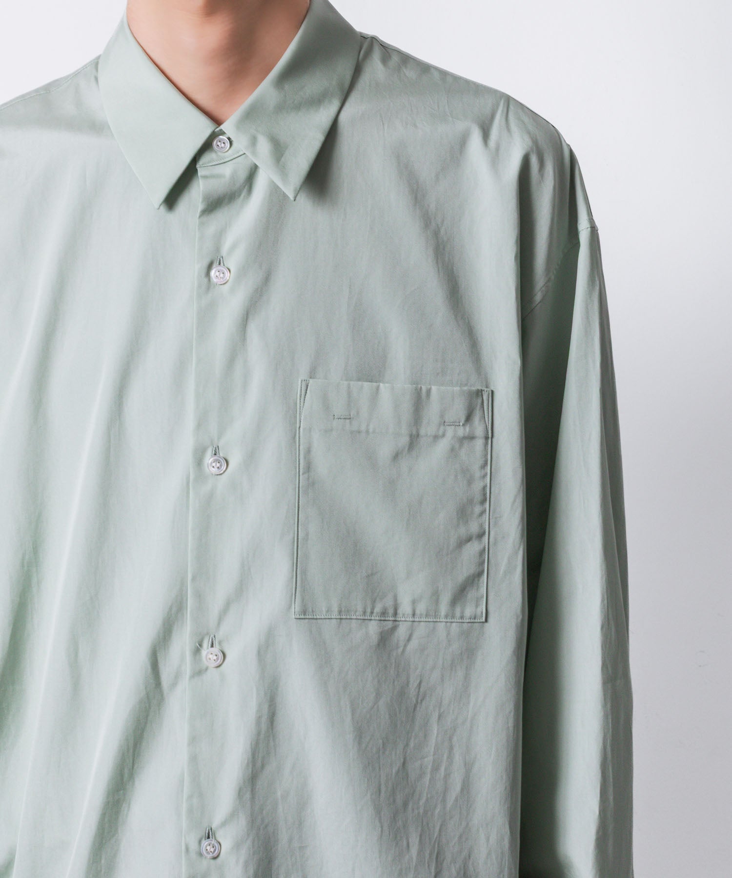 ATTACHMENT アタッチメントの140/2 GIZA BROAD L/S SHIRT - L.GREENの公式通販サイトsession福岡セレクトショップ