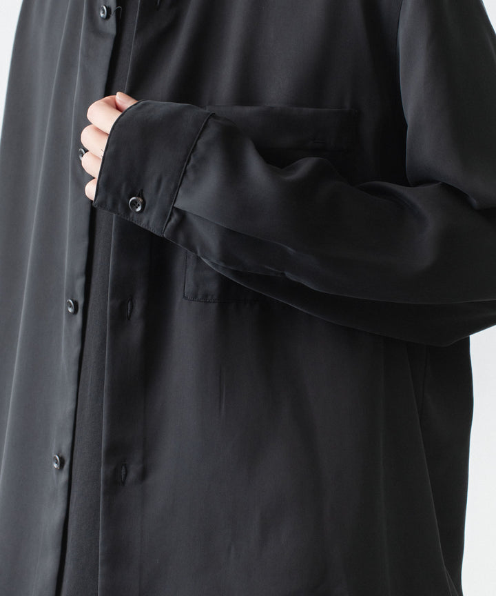 ATTACHMENT アタッチメントのCU/PE FIBRIL SATIN L/S SHIRT - BLACKの公式通販サイトsession福岡セレクトショップ