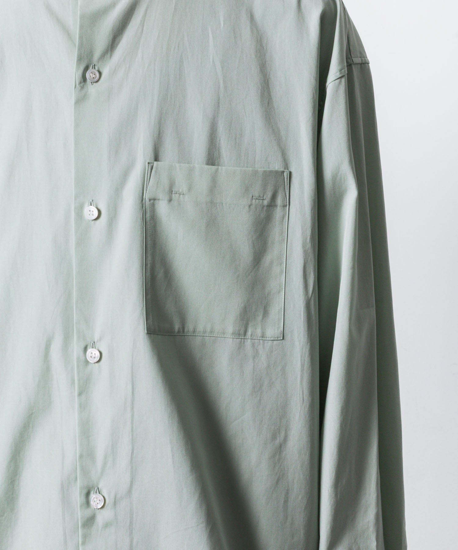 ATTACHMENT アタッチメントの140/2 GIZA BROAD BANDCOLLAR L/S SHIRT - L.GREENの公式通販サイトsession福岡セレクトショップ