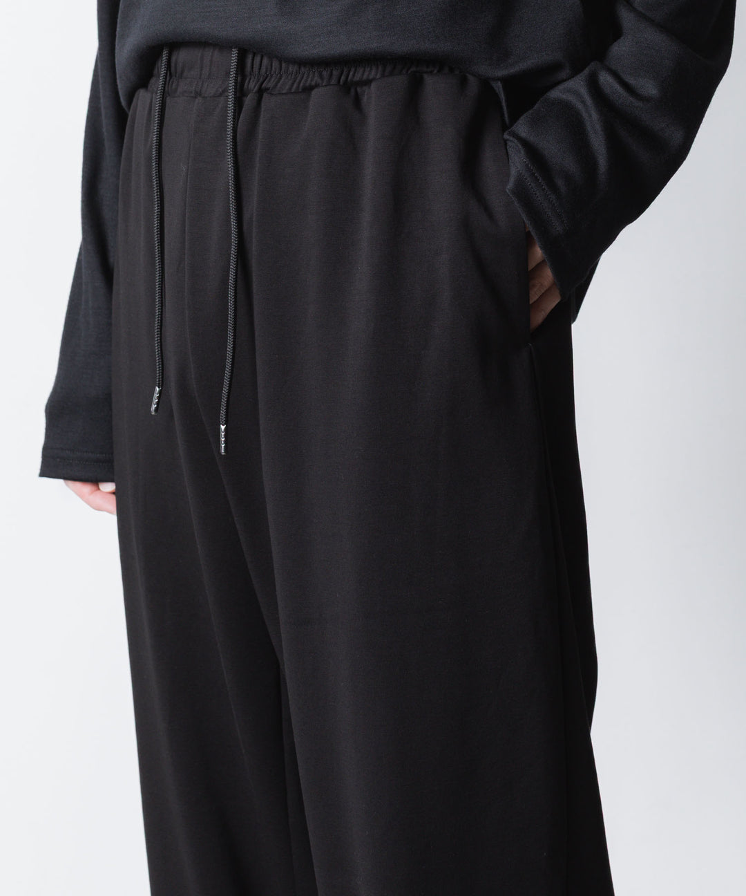 ATTACHMENT アタッチメントのCOTTON DOUBLE FACE LOUNGE TROUSERS - BLACKの公式通販サイトsession福岡セレクトショップ