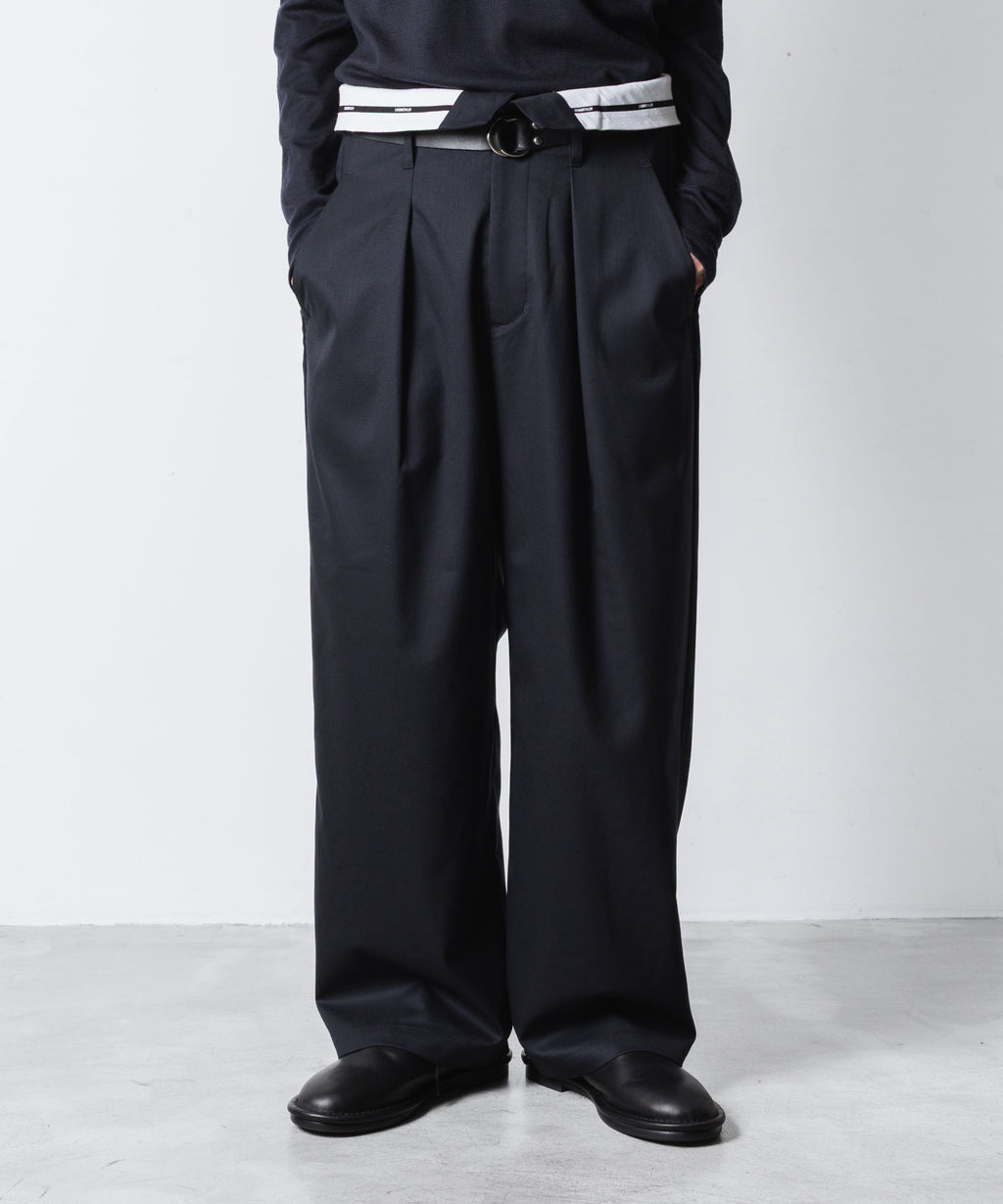 ATTACHMENT アタッチメントのT/W/SI STRETCH GABARDINE FLAP TROUSERS - D.NAVYの公式通販サイトsession福岡セレクトショップ