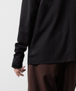 画像をギャラリービューアに読み込む, ATTACHMENT アタッチメントのCOTTON DOUBLE FACE SLIM FIT HIGHNECK L/S TEE - BLACK 公式通販サイトsession福岡セレクトショップ
