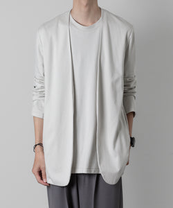 【ATTACHMENT】ATTACHMENT アタッチメントのCOTTON DOUBLE FACE COLLARLESS CARDIGAN - L.GRAY 公式通販サイトsession福岡セレクトショップ