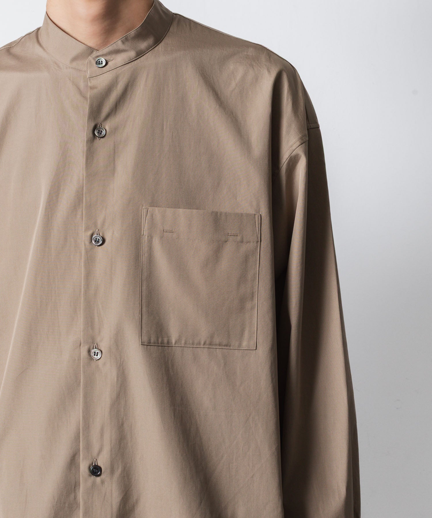 ATTACHMENT アタッチメントの140/2 GIZA BROAD BANDCOLLAR L/S SHIRT - CAMELの公式通販サイトsession福岡セレクトショップ