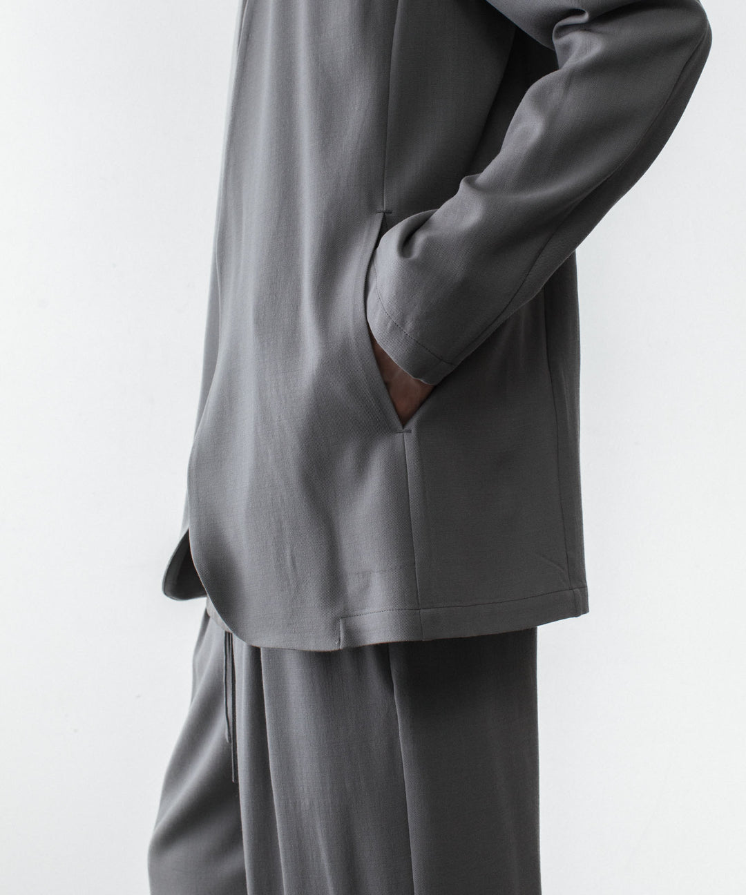 ATTACHMENT アタッチメントの2/90 WO TWIST TWILL COLLARLESS JKT - GRAYの公式通販サイトsession福岡セレクトショップ