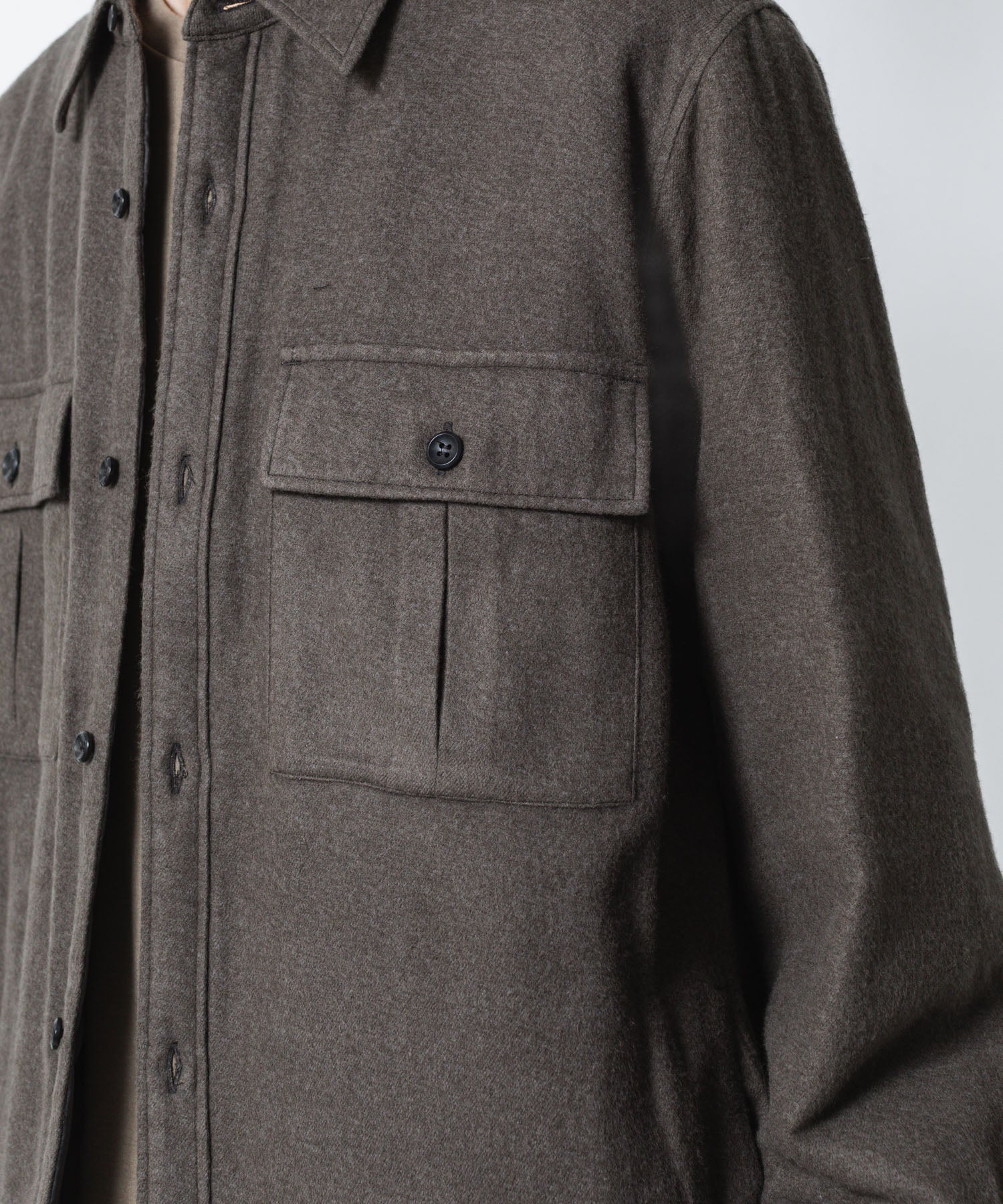 【 ATTACHMENT 】RY/CO/SI FLANNEL PADDING L/S SHIRT - D.GRAY