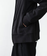 画像をギャラリービューアに読み込む, 【 ATTACHMENT 】CO STRETCH TERRY ZIP UP HOODIE - BLACK
