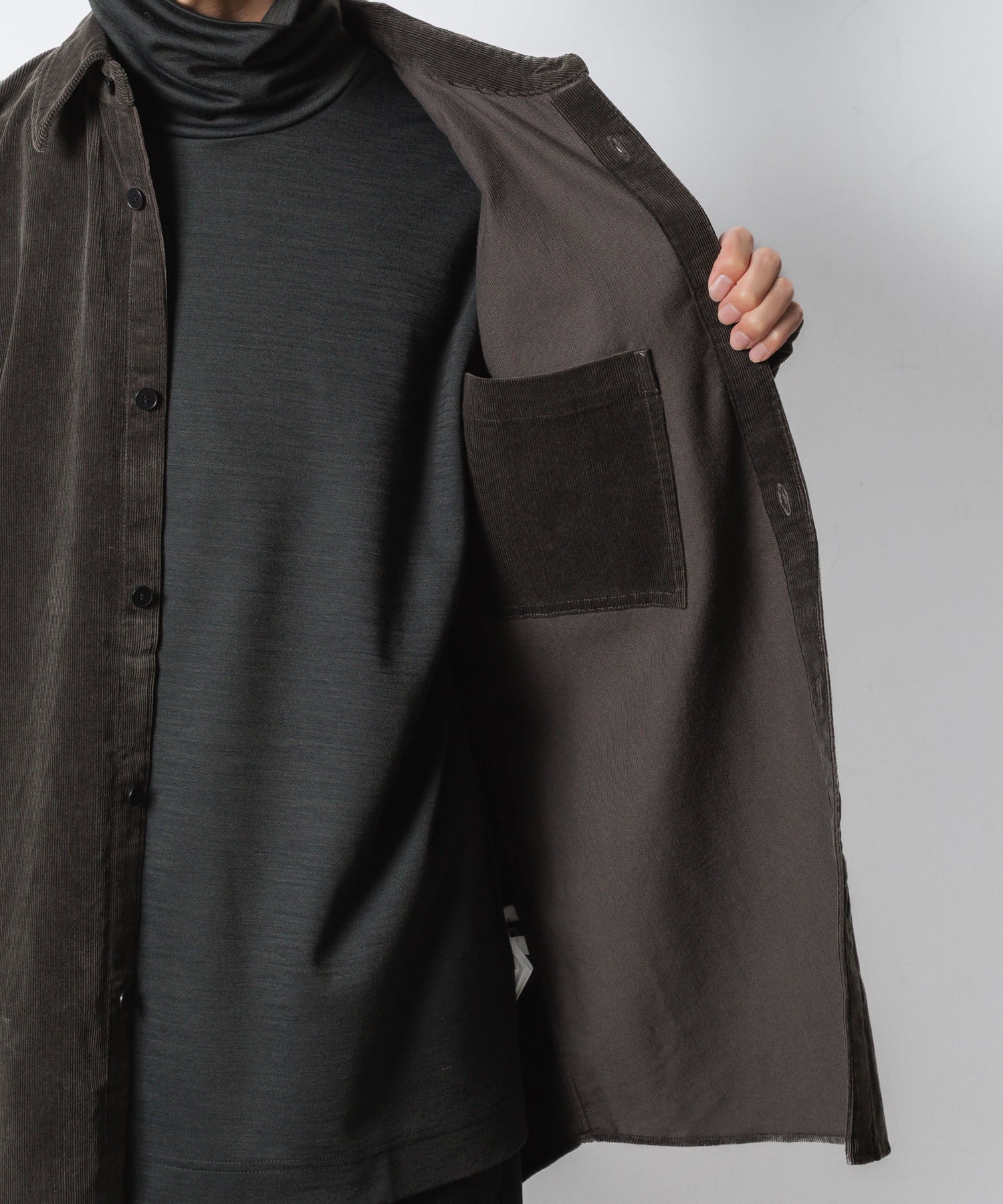 VEIN ヴェインのFINX CO CORDUROY L/S SHIRT - D.GRAYの公式通販サイトsession福岡セレクトショップ