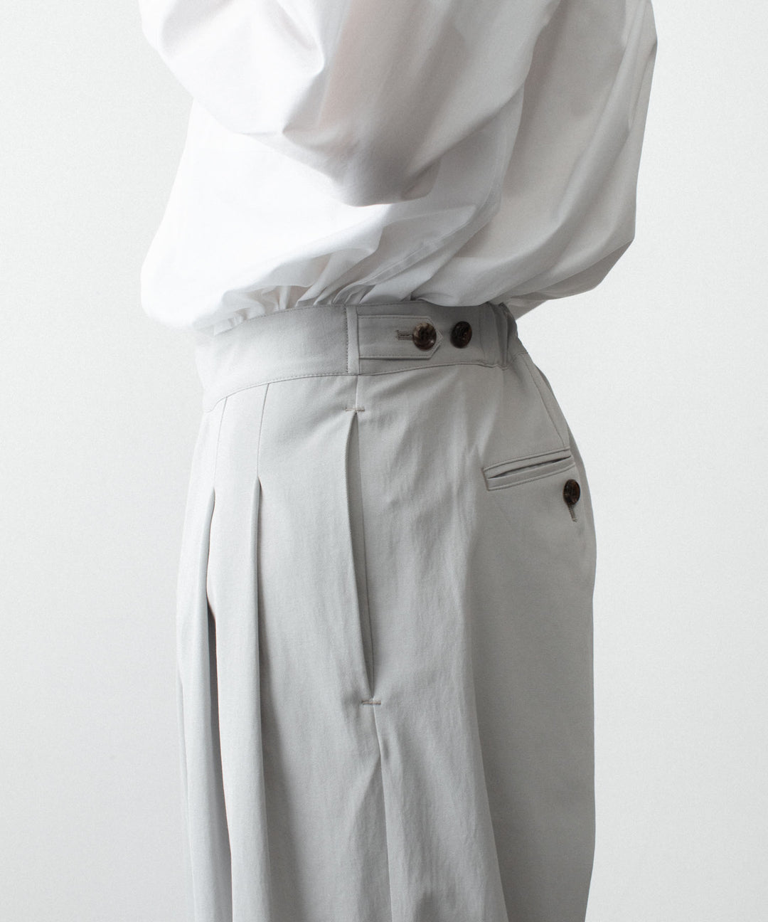 ATTACHMENT アタッチメントのPE/CO/LI DRY TWILL WIDE TROUSERS - L.GRAYの公式通販サイトsession福岡セレクトショップ