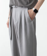 画像をギャラリービューアに読み込む, ATTACHMENT アタッチメントのPE STRETCH DOUBLE CLOTH BELTED WIDE TAPERED TROUSERS - L.GRAYの公式通販サイトsession福岡セレクトショップ
