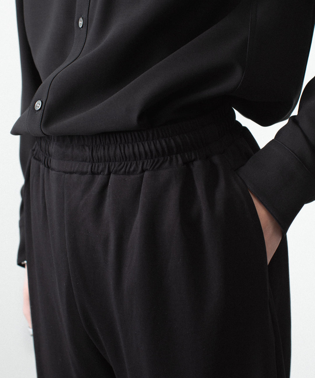 ATTACHMENT アタッチメントのCOTTON DOUBLE FACE LOUNGE TROUSERS - BLACKの公式通販サイトsession福岡セレクトショップ