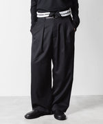 画像をギャラリービューアに読み込む, ATTACHMENT アタッチメントのT/W/SI STRETCH GABARDINE FLAP TROUSERS - BLACKの公式通販サイトsession福岡セレクトショップ
