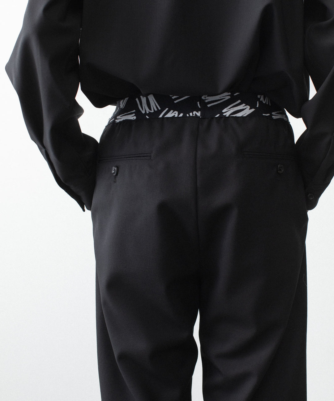 VEIN ヴェインの3/60 HIGH TWIST WOOL TRO EASY TROUSERS - BLACKの公式通販サイトsession福岡セレクトショップ