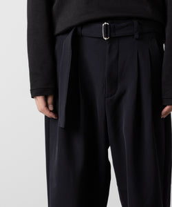 ATTACHMENT アタッチメントのPE STRETCH DOUBLE CLOTH BELTED TAPERED FIT TROUSERS - NAVY 公式通販サイトsession福岡セレクトショップ